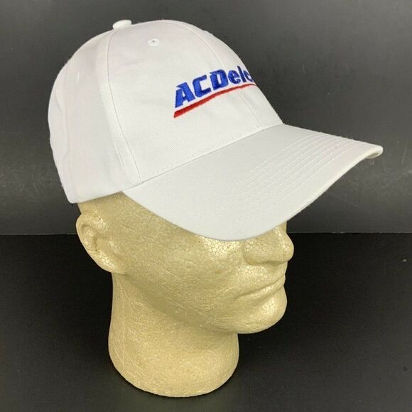 AC Delco Hat Cap White Embroidered Unisex One Size Adjustable Auto Parts Racing - Picture 2 of 7